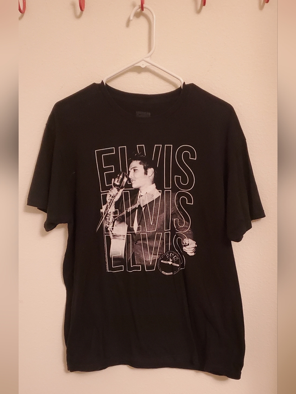 American Classic Black Elvis Graphic Tee - Classic Rock Print